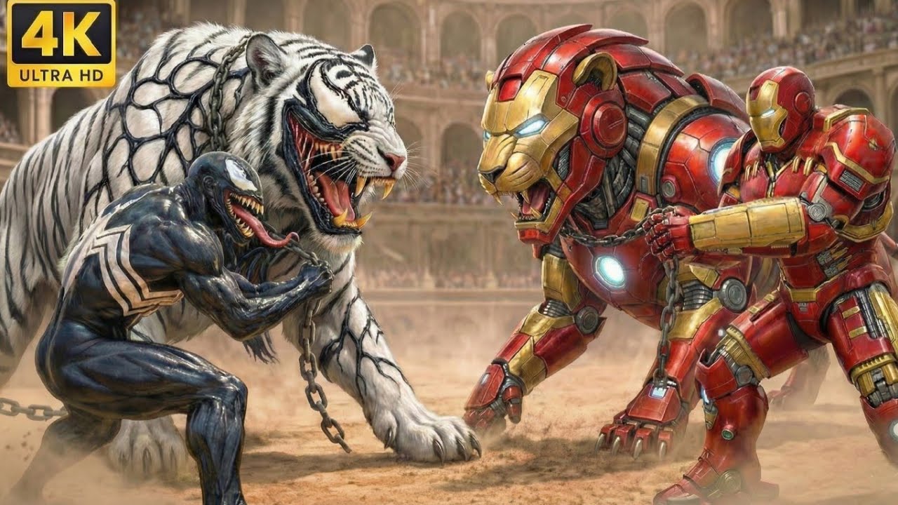 Legendary Venom Tiger 🆚 Savage Iron Man  Lion 🦁 | Epic Arena Showdown | Guess Who Will Win?