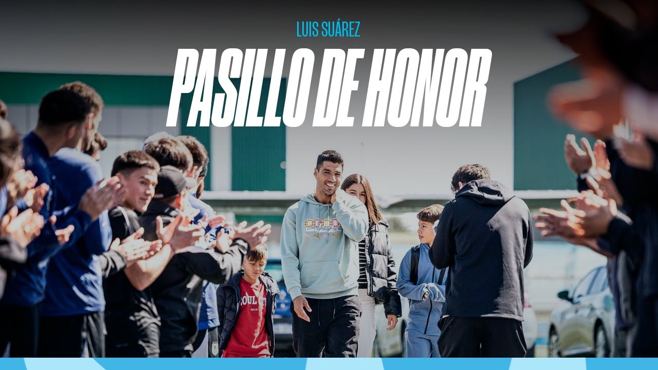 Pasillo de honor para Luis Su&aacute;rez por parte de los funcionarios del Complejo Celeste