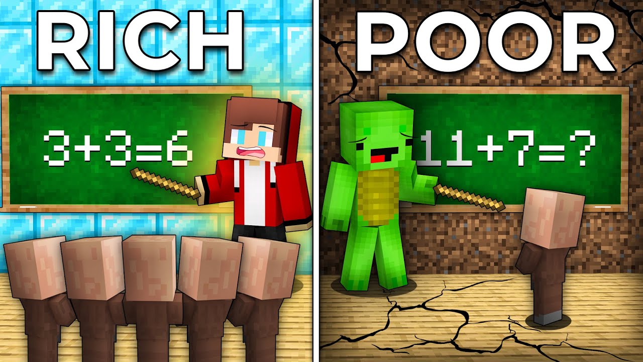 Rich Teacher vs Poor Teacher - JJ vs Mikey Battle in Minecraft Maizen!