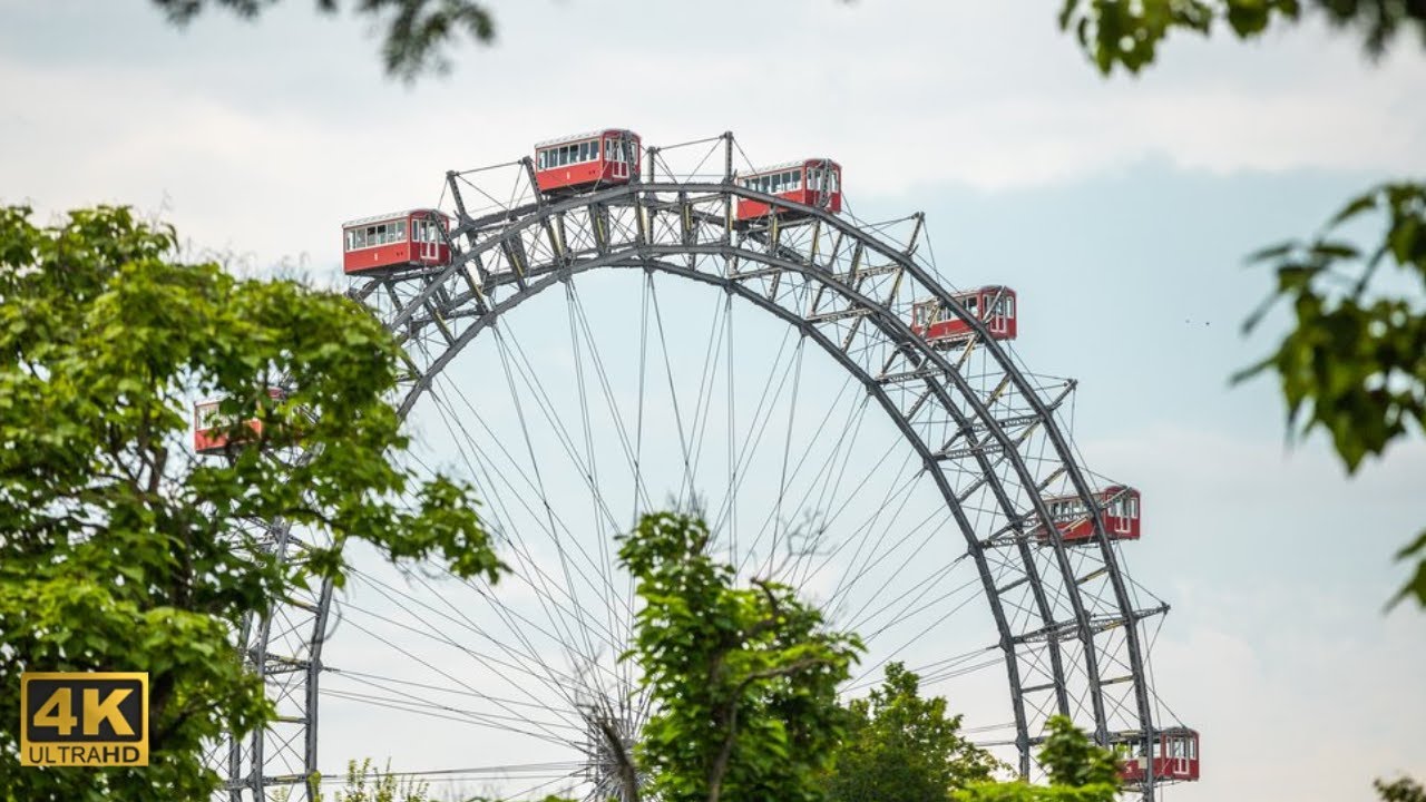 Prater Riesenrad 🎡 Vienna Giant Ferris Wheel Views & Sceneries of Vienna Prater (4K) #ExploreAustria
