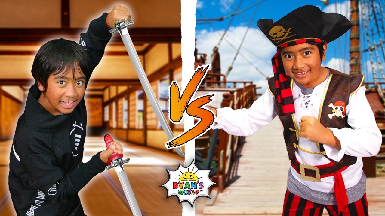 Ryan's Pirate vs Ninja Challenge!