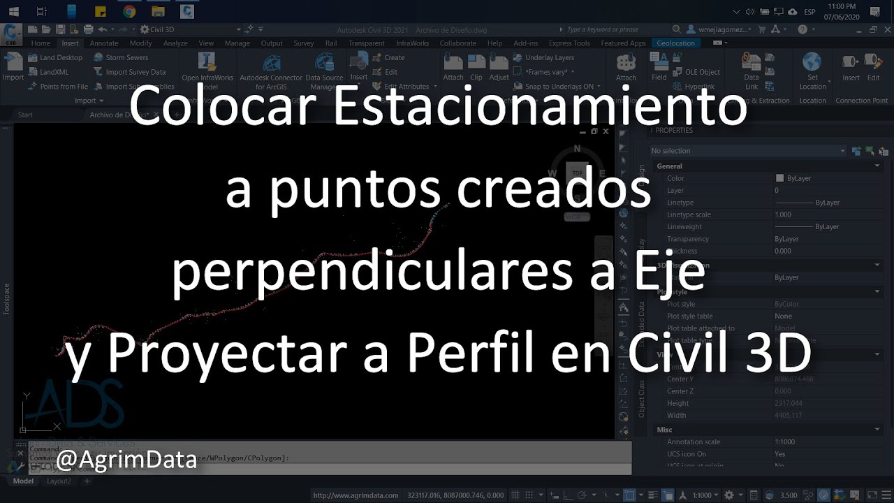 Estacionamiento a puntos Cogo perpendiculares a un Eje y proyectar a Perfil Longitudinal en Civil 3D