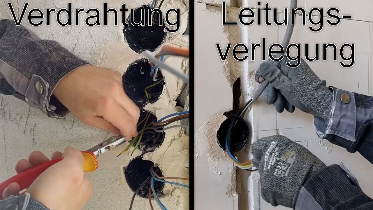 Kabel / Leitungen verlegen und verdrahten - Rohbau-Elektroinstallation Teil 4