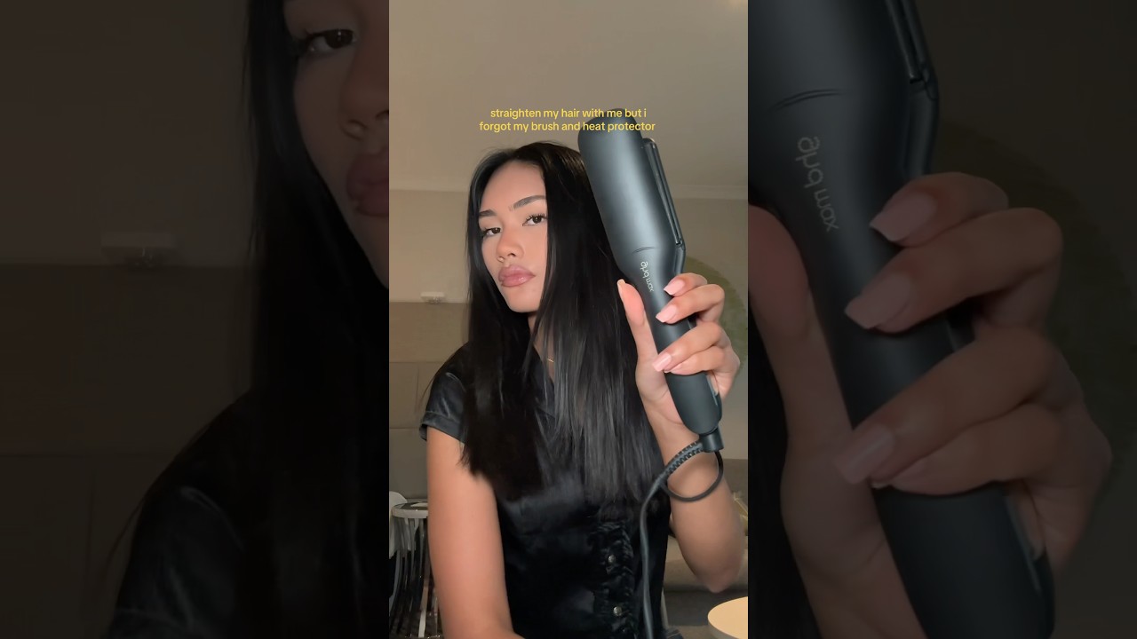 straightening hair with ghd max straightener #ghd #straightener #hair #hairstyle #tutorial