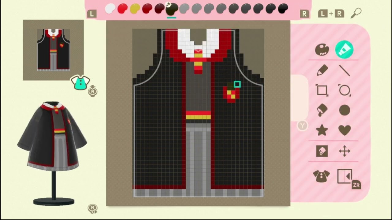 Harry Potter Gryffindor uniform custom design ACNH animal crossing