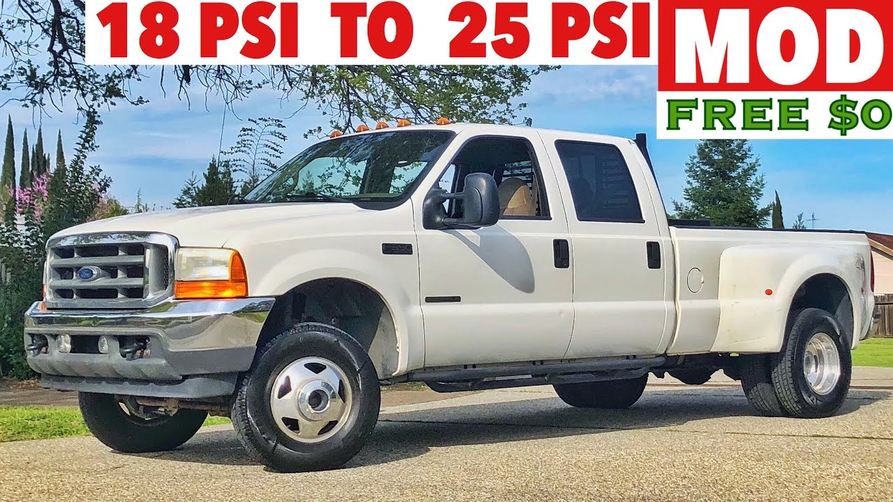 2001 F350 7.3 Powerstroke - 18 psi to 25 psi free mod - Let’s see if she’s faster ??