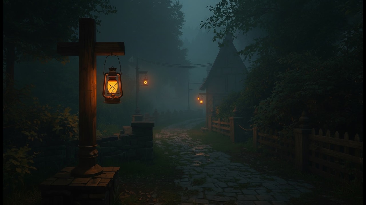 Cozy Fantasy Sleep Story – Lantern Road Still Burns (Night Walk for Deep Sleep)