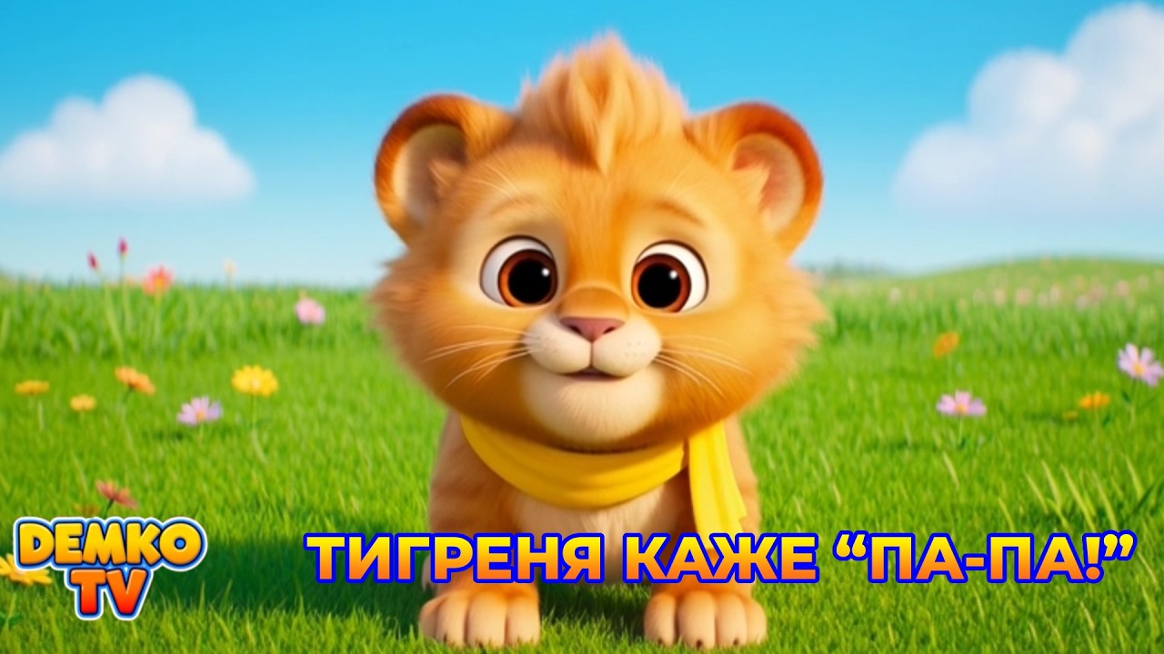 Тигреня Каже “Па-Па!” 🐯👋 | Веселий Мультик для Дітей Українською | 3D Пісенька