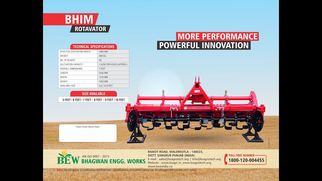 Rotary Tiller | Rotavator | रोटावेटर | New Model | BEW | BHIM | KS Group