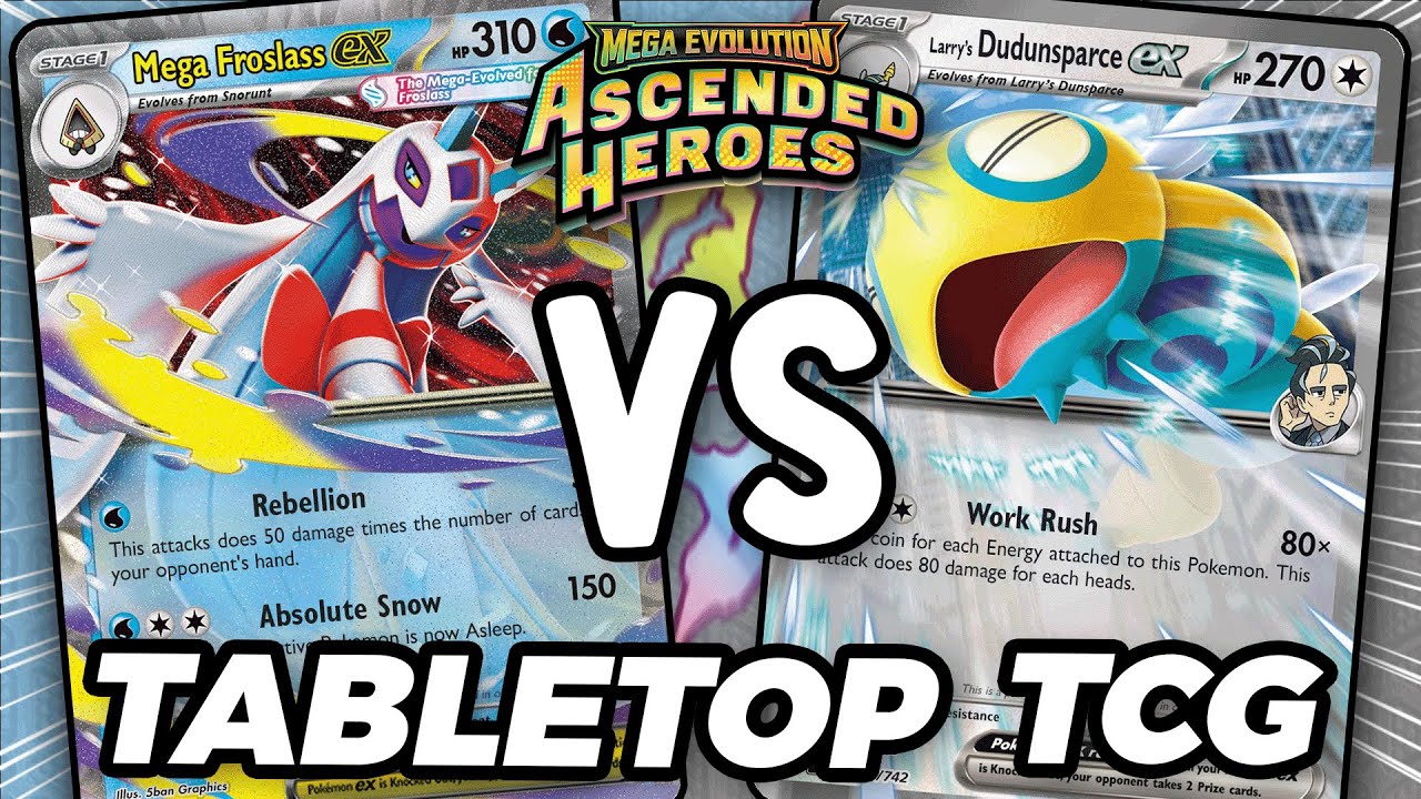 Can Mega Froslass ex Defeat Larry's Dudunsparce ex in this Pokemon TCG Tabletop Match!?