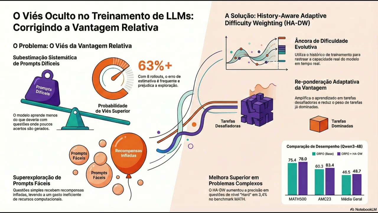 Como corrigir o viés do GRPO em RLVR (HA-DW explicado)