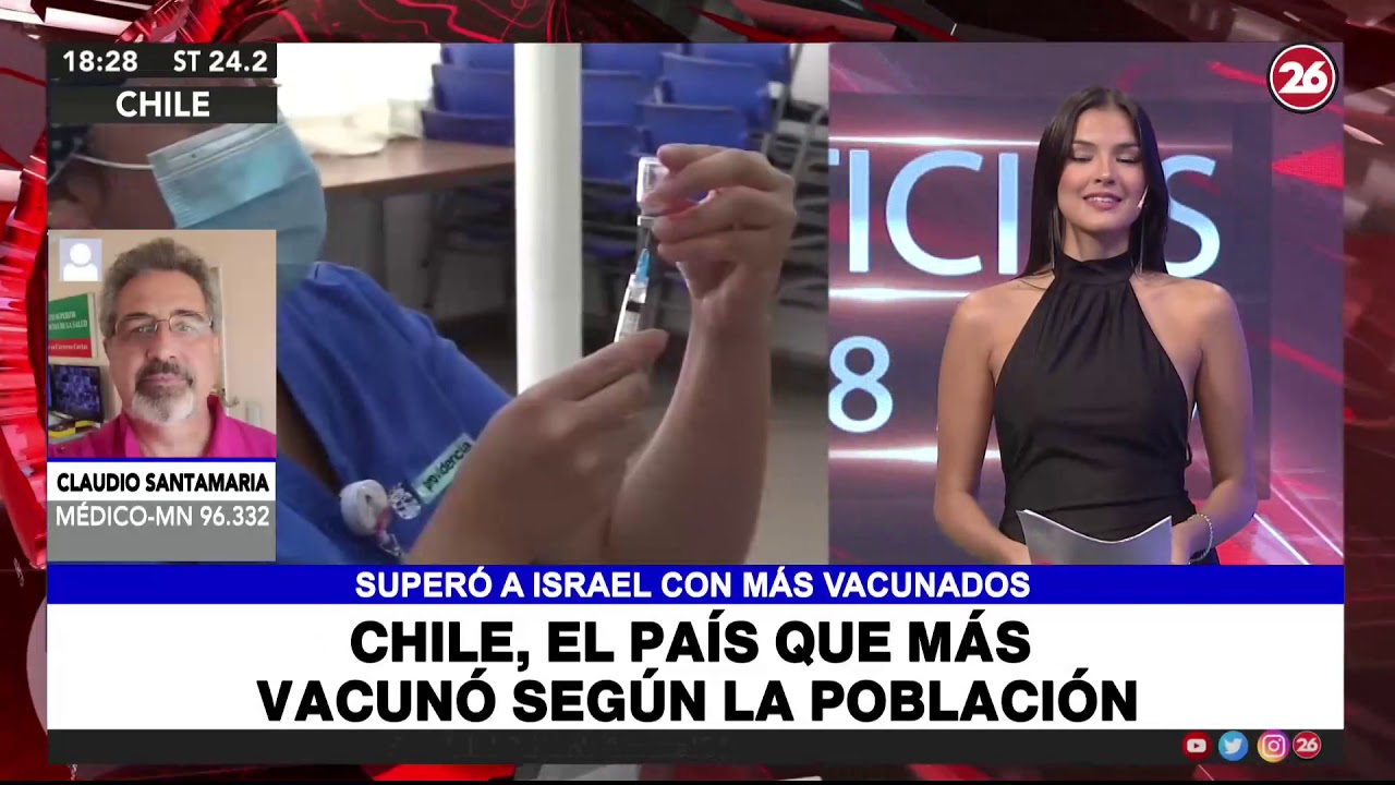 Chile supera a Israel y se convierte en el país que más rápido vacuna contra el covid-19 en el mundo
