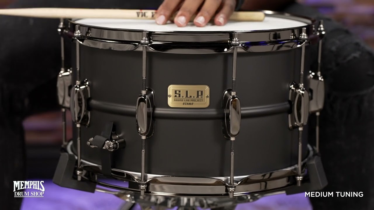 Tama 14x8 S.L.P. Big Black Steel Snare Drum (LST148)