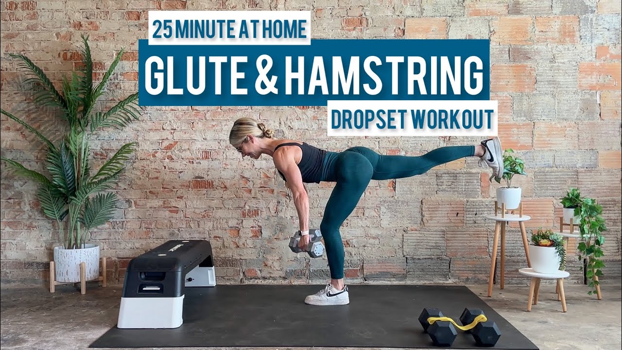 25 Minute Glute and Hamstring Drop Set Workout | Dumbbells & Band | Strength | At Home | Low Impact