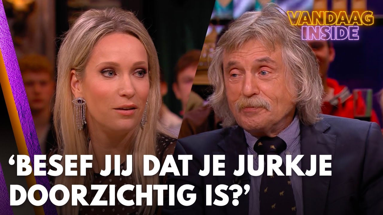 Johan afgeleid door jurkje van H&eacute;l&egrave;ne: 'Besef jij dat het doorzichtig is?' | VANDAAG INSIDE