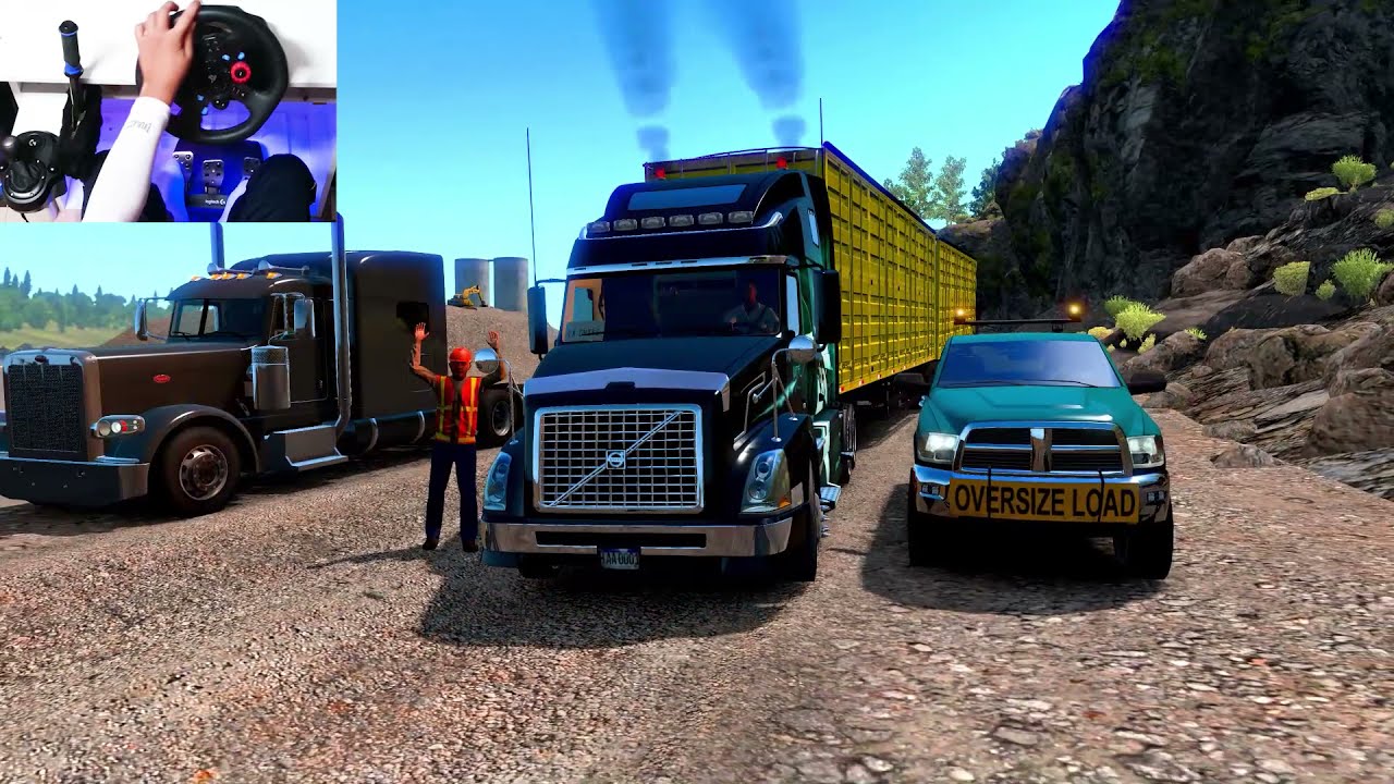 Volvo VNL crossing dangerous river American truck simulator mods Logitech g19 gameplay Honduras map