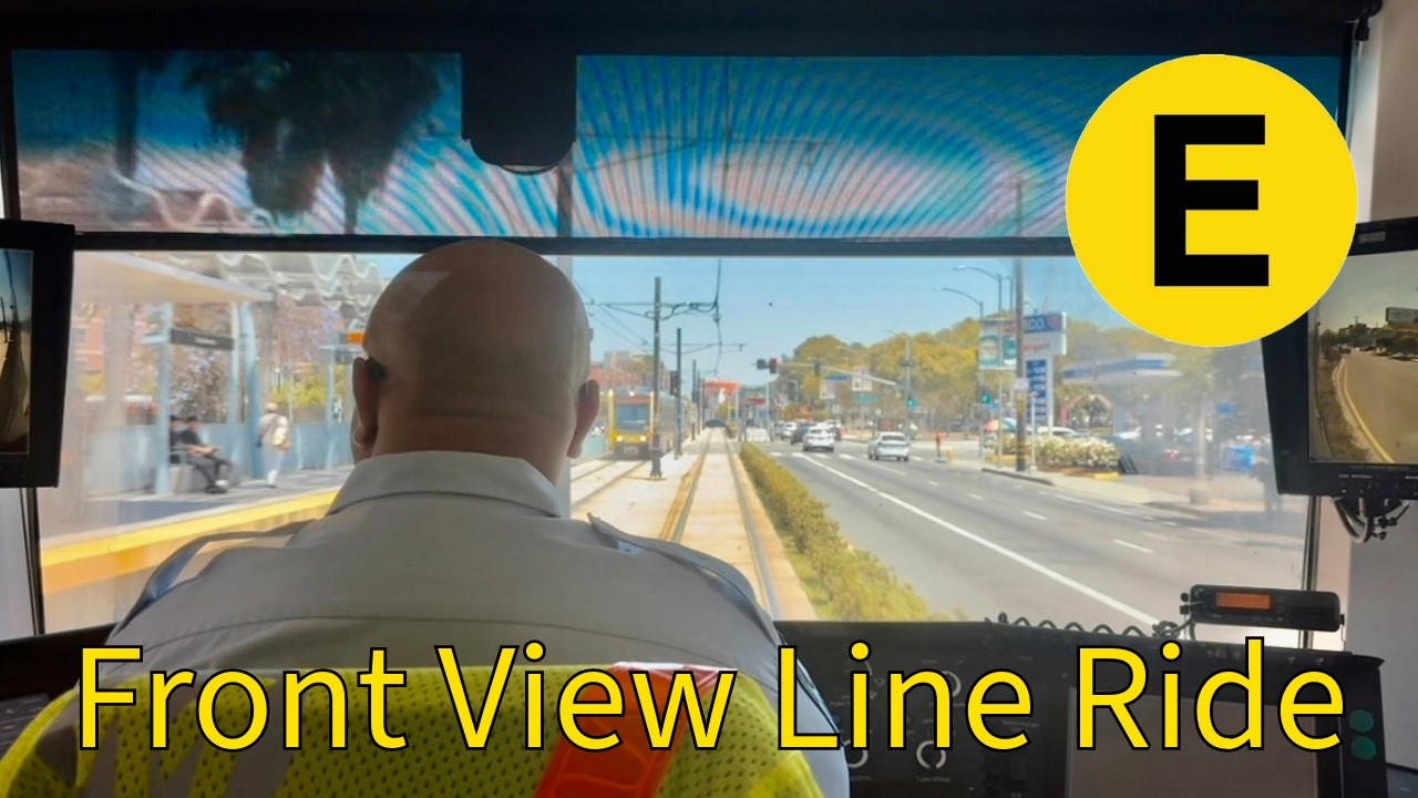 Los Angeles Metro E Line Downtown Santa Monica to East LA - Full Cab Ride