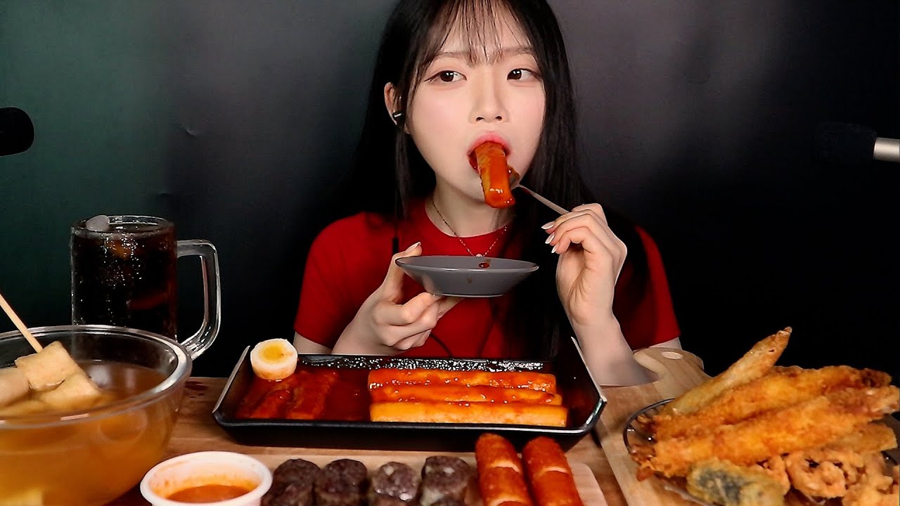 ASMR Tteokbokki Mukbang Eating Sounds