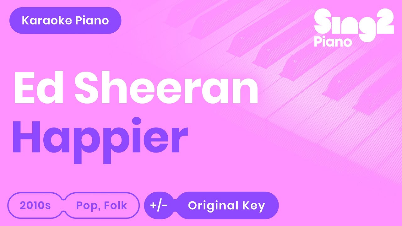 Ed Sheeran - Happier (Piano Karaoke)