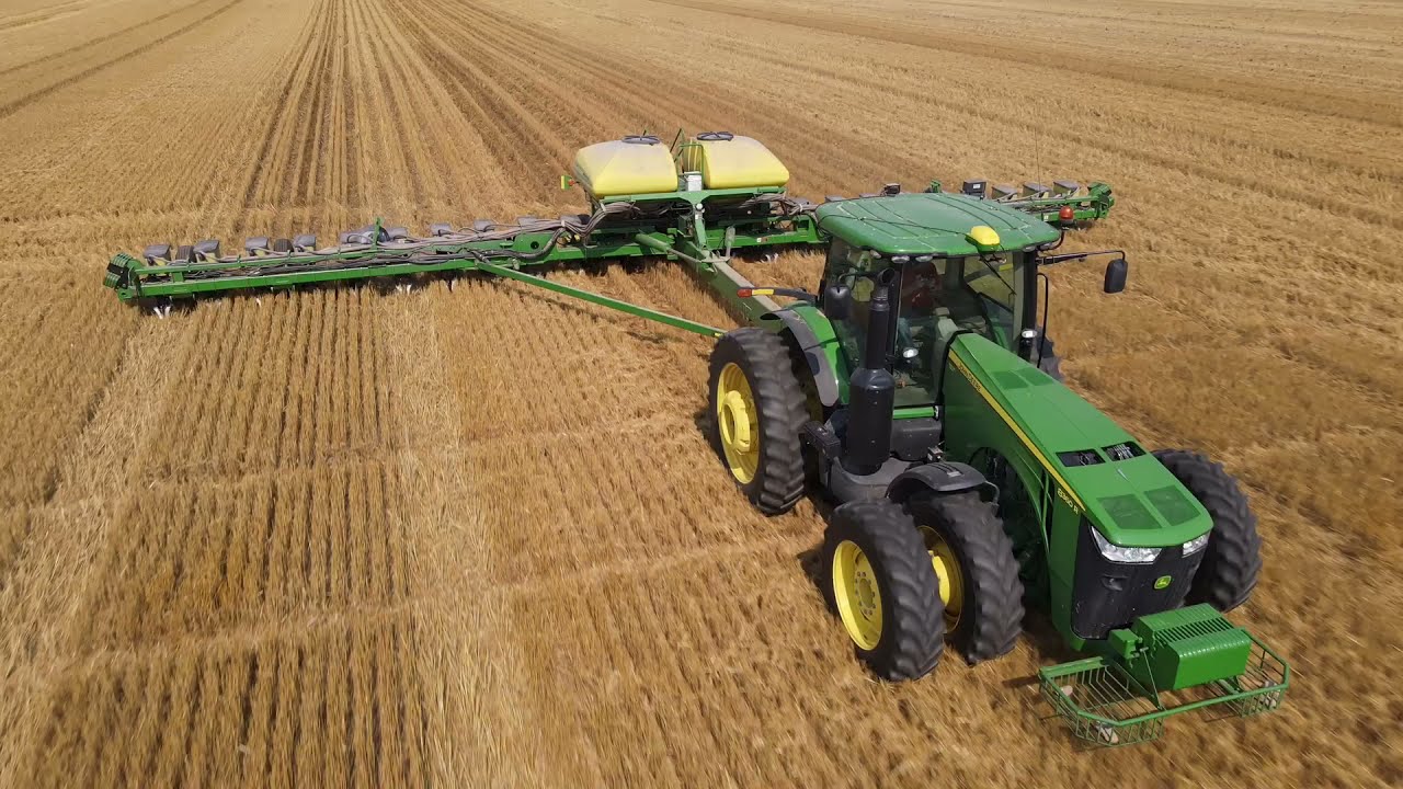 No-Till Planting Double Crop Soybeans with John Deere Tractor and Planter