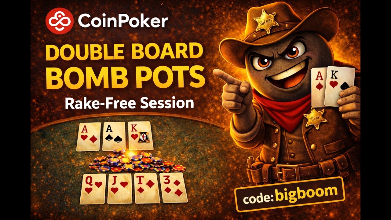 2 Hours of NLHE + Double Board Bomb Pots (Rake-Free CoinPoker Session)