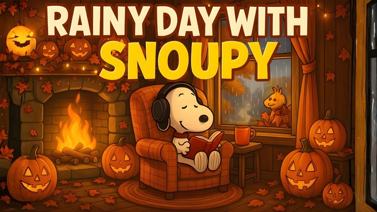 Rainy LoFi Vibes 🌧️ Snoupy’s Cozy Autumn Room 🍂 Gentle Beats for Relaxing Days ☕