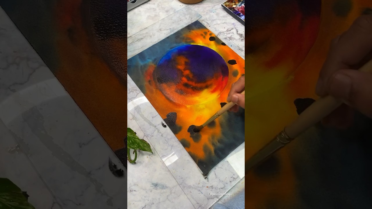 space art! #spaceart #galaxyart #watercolorpainting #tutorials #artwork
