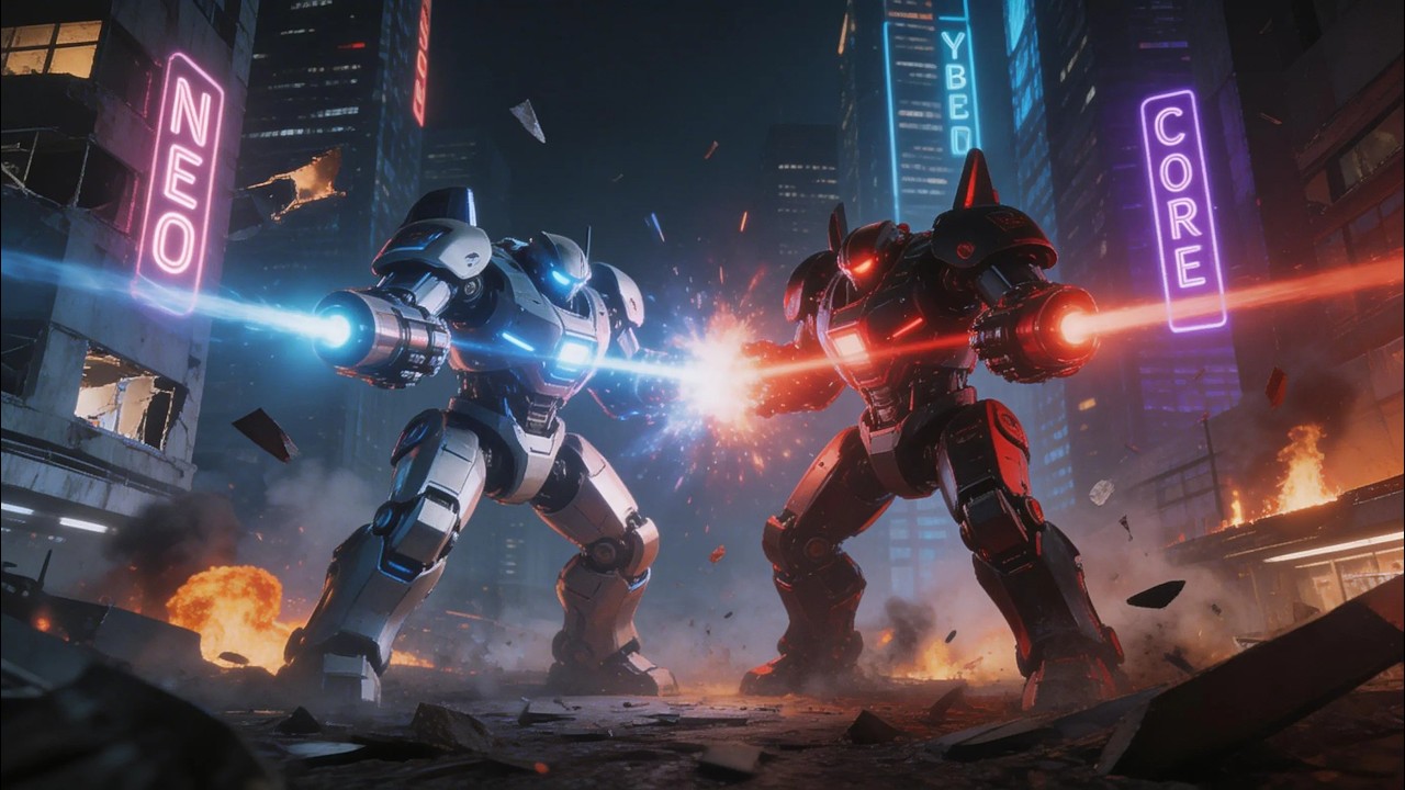 Mech War in a Futuristic City | Giant Robot Battle Destroys the Skyline