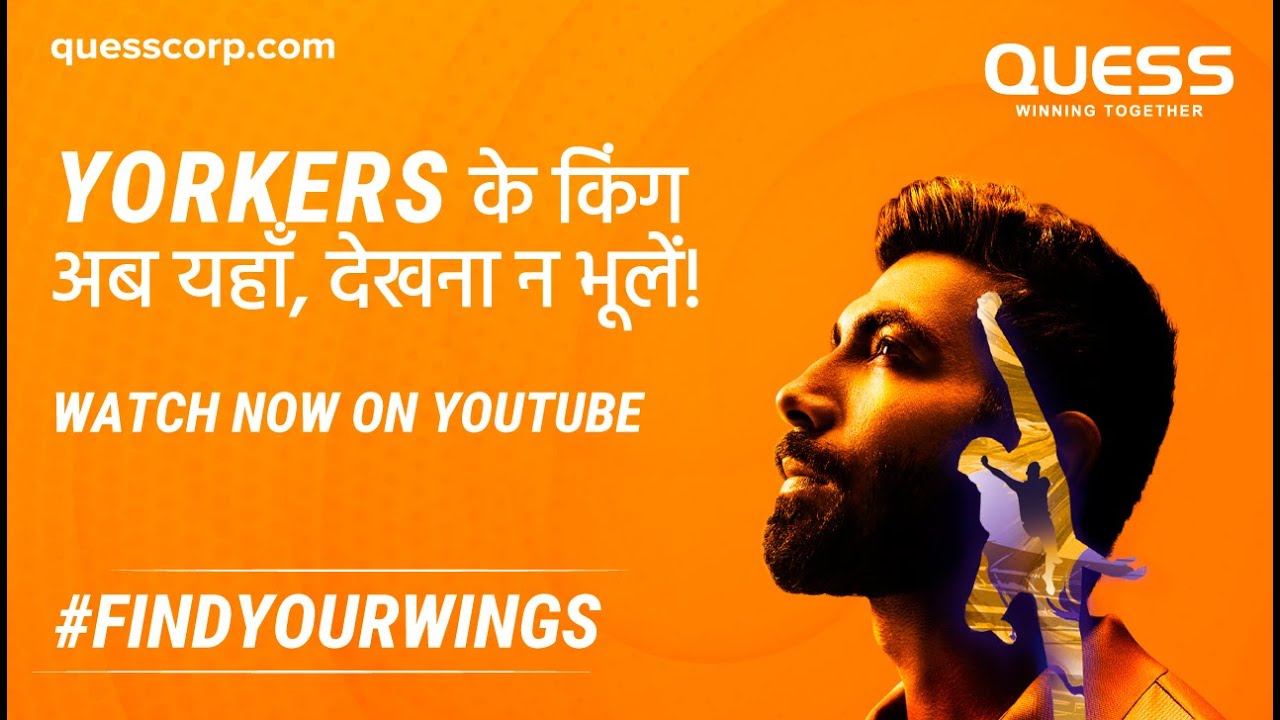 Jasprit Bumrah Latest Brand AD(Hindi) | #FindYourWings | Yorker King Jasprit Bumrah Brand AD | Quess
