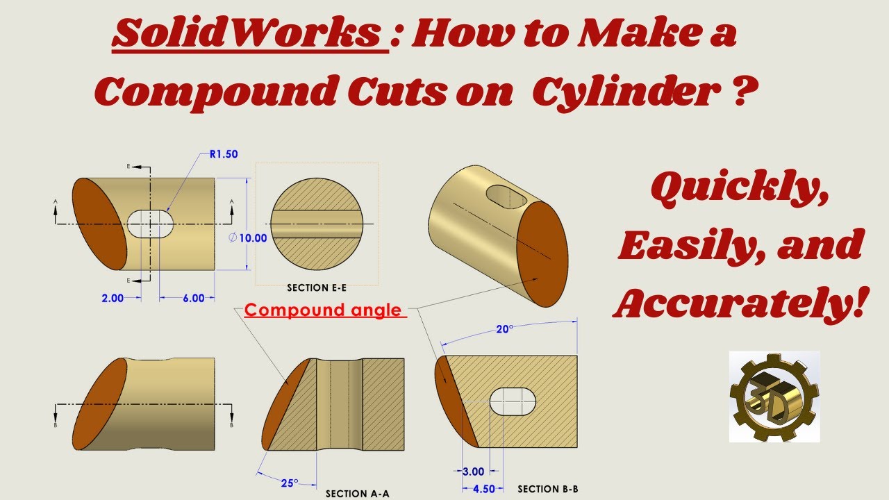 #Solidworks: how to make compound angle on a cylinder