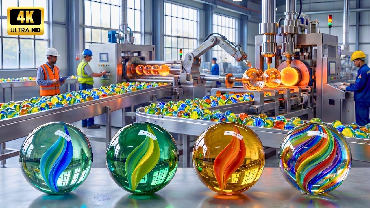How Glass Marbles Are Made in a Modern Factory | Full Process