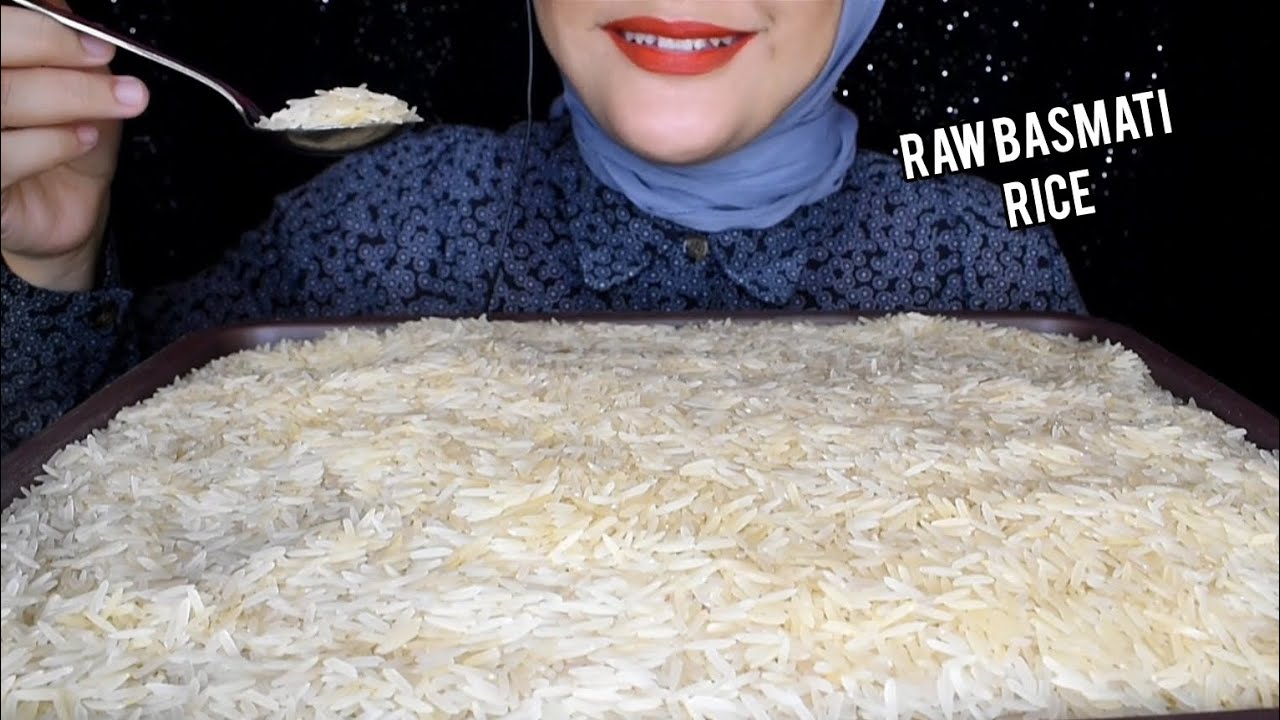 ASMR RICE EATING || RAW BASMATI RICE || MAKAN BERAS BASMATI MENTAH