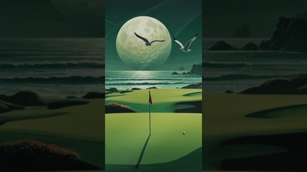 Cinematic Noir Jazz Meets Surrealist Golf Course Art #shorts