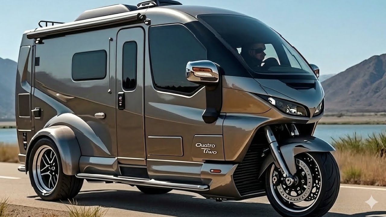 Электрический трехколесный кемпер Honda Gold Wing 2027 года – будущее роскошных путешествий уже з...