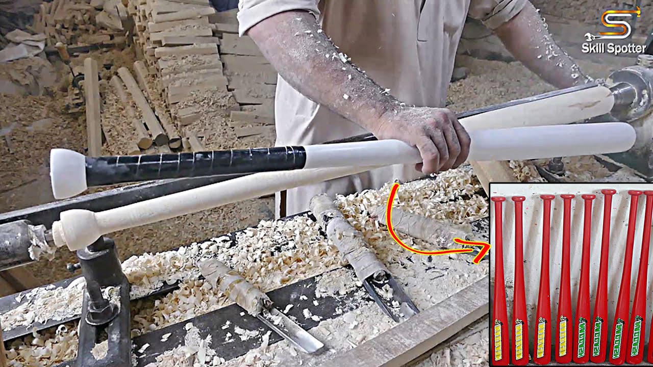 Baseball Bat Making | Production of Baseball Bats| How a Baseball Bats is Made
