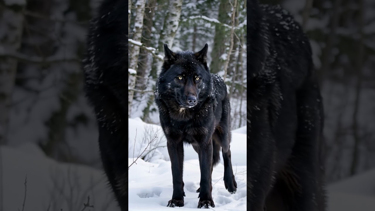 Alpha of the Wild: The Majestic Black Wolf in 8K