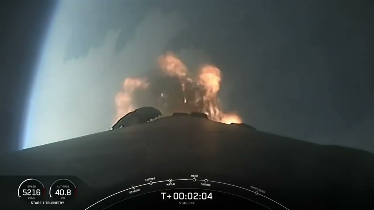 Blastoff! SpaceX Starlink launch suffers upper stage anomaly   See the  icy  engine burn
