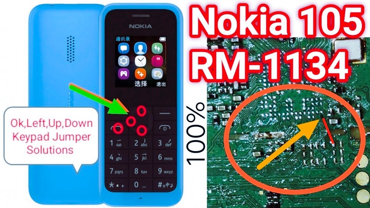 Nokia 105 RM-1134 Call Button not working & Left,Up,Down key Line Repair Live Solutions U4UGSM