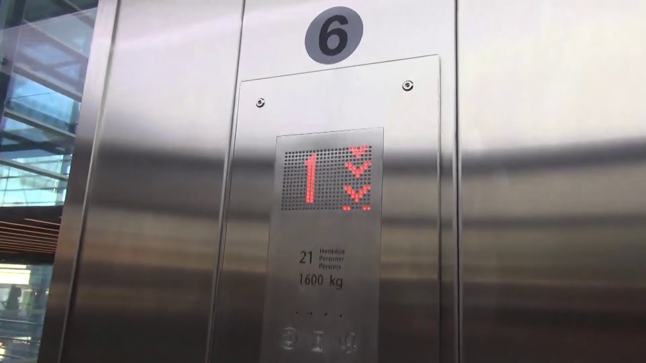Scenic Kone Traction Elevator at the Helsinki Airport Train Station