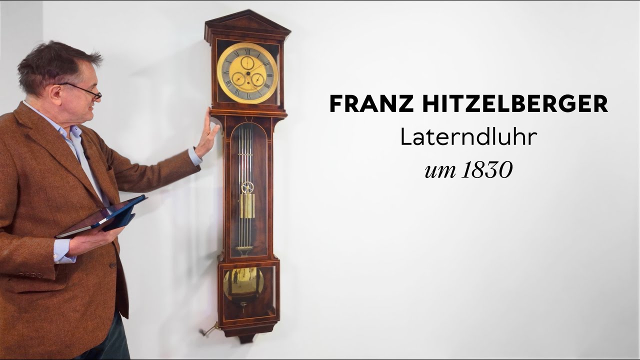 Laterndluhr von Franz Hitzelberger in Wien | Antike Pendeluhr | Monatsgang