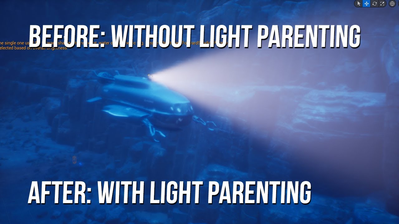 Unreal Engine: Underwater Light Rigging A Submersible Asset
