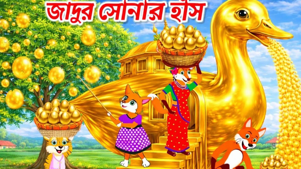 জাদুর সোনার হাঁস 🪿✨ | Jadur Sonar Has | New Fox Cartoon 2025 | Bangla Moral Story | Cartoon Ghori।