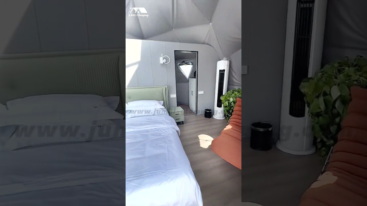 Glamping domes interior closeup tour #shorts #glampingdome  #interior #jumeiglamping #glampingideas