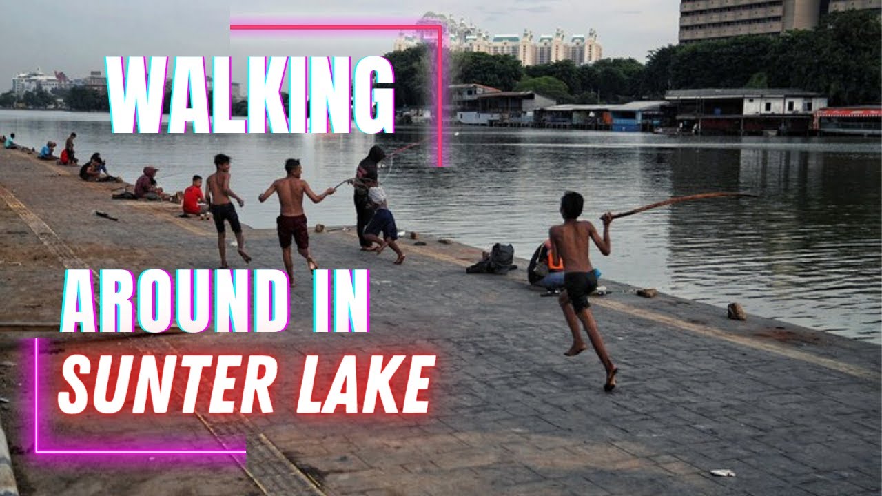 Walk and sight seeing in Sunter lake North Jakarta Indonesia