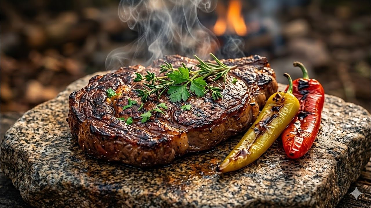 Taş Üzerinde Antrikot & Efsane Közlü Sos | Stone Grilled Entrecote with Smoked Sauce | ChefinWild