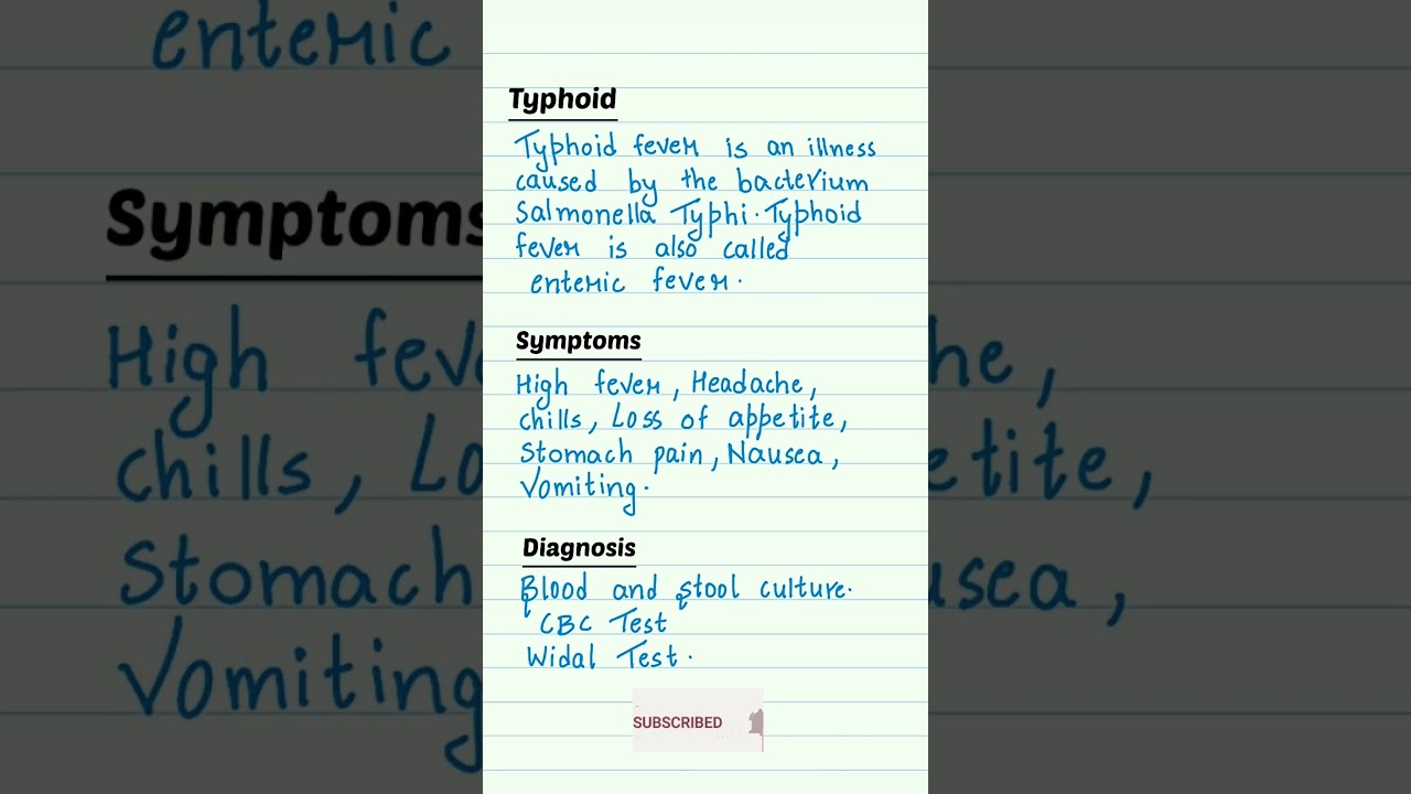 What is Typhoid fever? It&rsquo;s symptoms and diagnosis || #medico #education #learning #viral #trending
