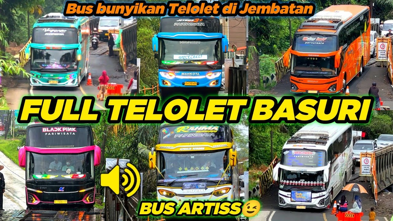 KESERUAN HUNTING BUS DI JEMBATAN BAILEY CIKALEHO!! FULL BASURI BUS ARTIS 
