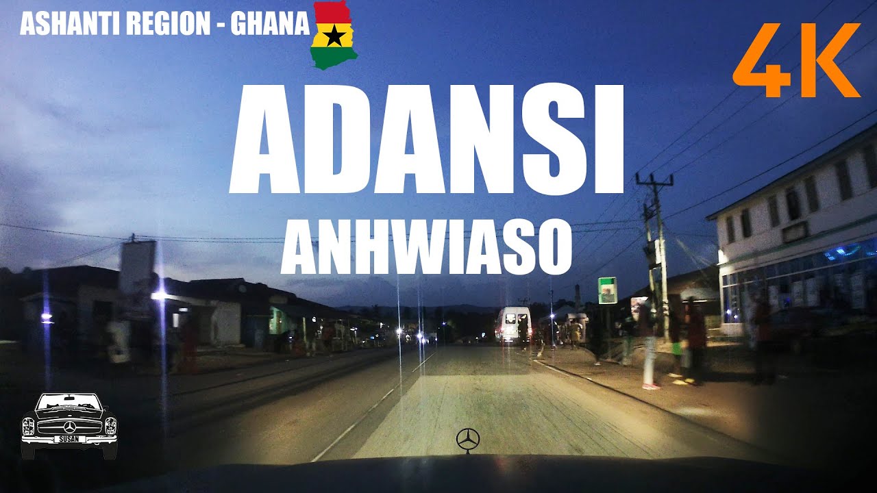 Adansi Anhwiaso Drive from Kojo Nkwanta to Ayokoa Brofoyedru in the Ashanti Region of Ghana 4K