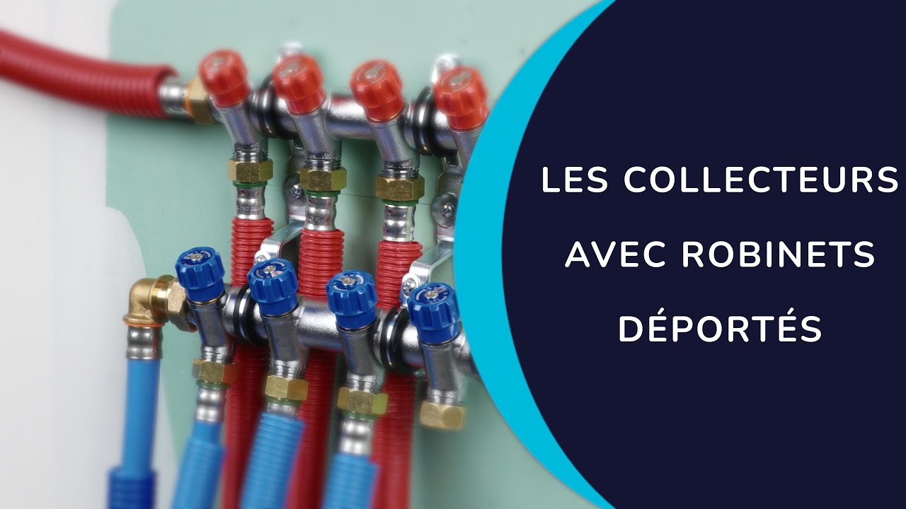 Collecteurs avec robinets d&eacute;port&eacute;s bleus-rouges