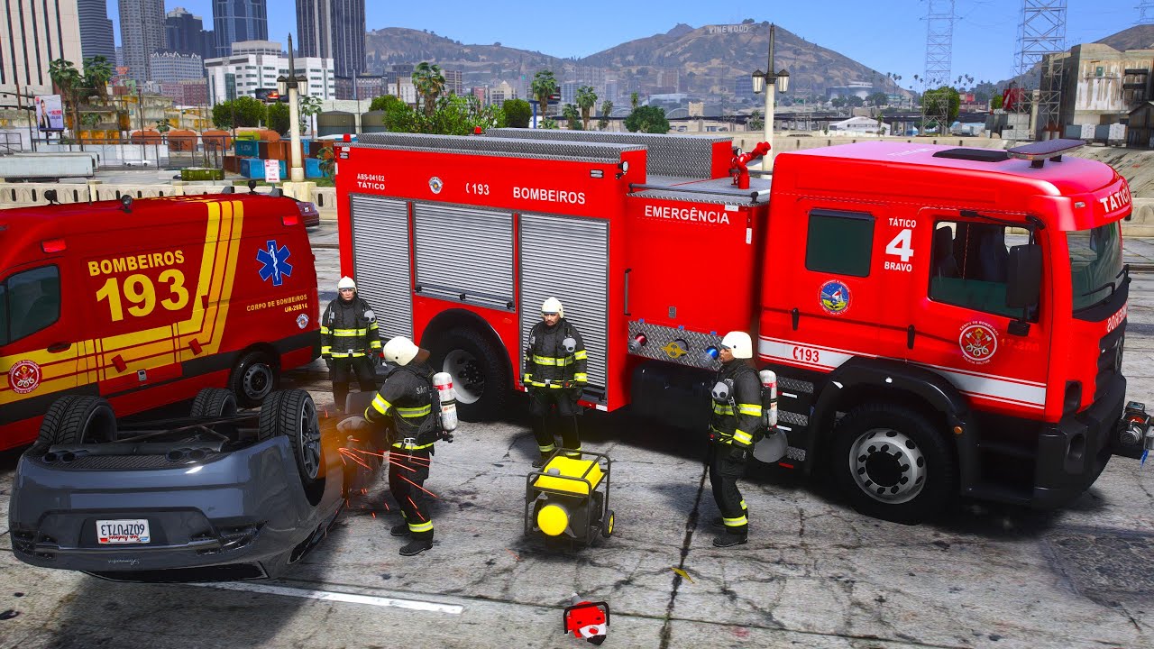 DESLOCAMENTO E RESGATE | ACIDENTE com VÍTIMA | GTA 5 EMERGÊNCIA 24 HS